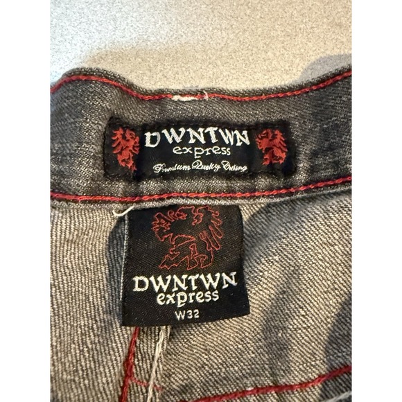 DWNTWN Express Vtg Y2K Baggy Jean Shorts Jorts Hip Hop Skater Grunge Mens W 32 - Picture 4 of 10